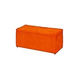 ビビットな発色 ベンチにも収納にも　トランクベンチ オレンジ色