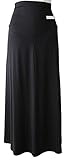 AK Style レディース マタニティ フレア ロング スカート ウエスト調整 ゴム 妊婦 産前 産後 150518-4 (ブラック)