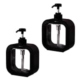 Asdays シャンプーボトル 詰め替えボトル ポンプボトル ポンプ式 おしゃれ ハンドソープ 食器用洗剤 透明 2個セット (ブラック, 300ml)