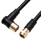 DXアンテナ テレビアンテナケーブル 10m しっかり接続ネジ式F字プラグ/ワンタッチ接続L字プラグ 【2K 4K 8K(3224MHz)対応】 高シールド低損失ケーブル ブラック EC-4W10FLBK(H)