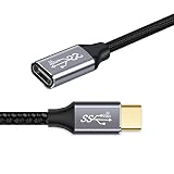 chenyang USB-C USB 3.1 Type-C オス-メス 延長データケーブル 10Gbps 100W スリーブ付き ノートパソコン電話用 1.0m