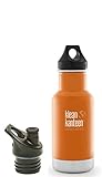 Klean Kanteen Insulated Stainless Steel Water Bottle, 12 Ounces (12-Ounce w/ Extra Sports Cap, Canyo