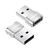 HOWJIM USB Type-C 変換アダプタ 2個セット 小型 タイプC (メス) to USB 2.0 (オス) QC2.0急速充電 480Mbpsデータ転送 OTG対応 イヤホン対応 タイプc 変換 USB C 変換アダプタ M-acBook Pad Phone 17 16 15 シリーズ G-alaxy X-peria P-ixel M-agSafe 充電器などType-C機器対応 銀色