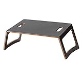 ラップトップテーブルサイドテーブルデスクエンドベッドサイドウッド折りたたみラップトップテーブルコーヒーテーブル（カラー：ホワイト、サイズ：58.5 * 29.5 * 20.5） lsmaa (Color : Black, Size : 58