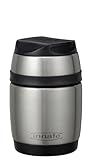Innate Shiru Vacuum Food Container, Stainless/Black, 18.5 oz [並行輸入品]
