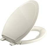 KOHLER K-4734-47 Rutledge Quiet-Close with Grip-Tight Bumpers Elongated Toilet Seat, Almond [並行輸入品]