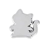 Catland 猫型 エンブレム おしゃれ 車用 ステッカー 猫 ねこ かわいい にゃんにゃん かっこいい プレートステッカー カーステッカー アクセサリー 3D プラスチック メッキ仕樣 防水 デカール シール ラベル 車 バイク 自転車 スーツケース 装飾 飾り シルバー