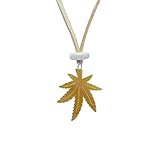 白蝶貝 イエローリップ もみじの葉 レザー ペンダント (合皮 アイボリー色)