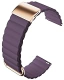 [monomam] スマートウォッチ ベルト 20mm マグネット レザー (ベルト幅：20mm)(Crimson Cherry)