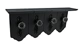 ウッド&メタル装飾壁フック9.5 " x22 " 4フックwithノブモデル# 505 – 75085 One Size グレー 505-75085
