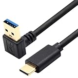 USB Type C 3.2方向変換 ケーブル, 0.25m 0.5m 1.0m 1.5m 1.8mUSB-A オスto USB-C オス 90度 L字型角度変換 ケーブル高耐久 超急速充電 56Kレジスタ実装 新しいMacBook/Nintendo Switch/Type-C機器対応 (USB下L0.25m)