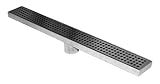 Novalinea LinearシャワーDrain with Squares Grate , Includes Strainer、2 "センターコンセント、304ステンレススチール 48 Inch 4