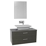 Iotti an710 Auroraダブル容器シンク浴室洗面化粧台壁マウントwith Lighted Mirror含ま 38" Iotti AN750 1