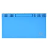 KKmoon 磁気 断熱マット 作業マット 380 * 210mm シリコーンパッド BGAはんだ付け修理台 高温メンテナンス場用 ねじくぼみ付き