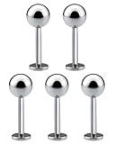 [From da Phactory] フロム ダ ファクトリー ラブレットピアス シルバー サージカルステンレス 軟骨ピアス ボディピアス5個(18Gシャフト8mmボール3mm 5個)