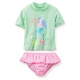 【並行輸入】Carter's(カーターズ) 女の子　　水着 半袖ラッシュガードスイムセット 4T（110サイズ）