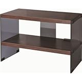 省スペースローボード（テレビ台/テレビボード） 強化ガラス 二口コンセント/収納棚付き SO-160BR ブラウン