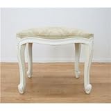 アンティーク調スツール(ドレッサースツール) 〔フランシスカ〕 木製 猫足 ホワイト(白) 〔完成品〕