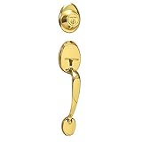 Dexter by Schlage JH58BAR605 Barcelona Exterior Handleset with Deadbolt, Bright Brass [並行輸入品]