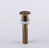 beeleeソリッド真鍮Pop Up non-overflowバスルーム容器シンクドレイン、アンティーク真鍮