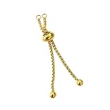 ブレスレットアジャスター ステンレス アジャスターのみ スライドボール 5cm アクセサリー パーツ ハンドメイド 1個 (ゴールド)