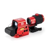 新しい レンズ EO EXPS3 DCRタイプ with G43 タイプ セット レプリカ ドットサイト ダットサイト ホロサイト マグニファイア Magnifire マウントスペーサー付 3倍 ブースター スコープ ブラック 刻印入り G43 EXPS3withG43 (558 DCR G43 レッド)