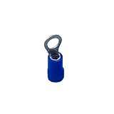 【ノーブランド品】100個　絶縁　リング　電気圧着　16-14AWGワイヤ　端子　コネクタ　青色