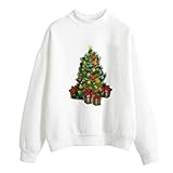 長袖Tシャツ レディース クリスマスツリー　Kukoyo　春秋冬　サンタクロース　プリント　ロングスリーブ　無地　シンプル　カットソー 上着 トップス　レーニングウェア　スウェット　カジュアル　快適 