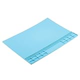 GRALARA 修理マット　絶縁　断熱パッド　全4色　大きいサイズ　スマホ　はんだ付け電子機器　耐高温500℃　 滑り止め　 静電気防止　柔軟性　耐久性　シリコン　 - ライトブルー