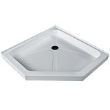 Vigo vg0606838 38 – 1 / 8 " x 38 – 1 / 8 "低プロファイルコーナーシャワーでパンセンターDrain、 VG06068WHT38