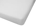 100% Cotton Jersey Knit Fitted Portable Crib Sheet - White by Big Oshi