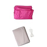 Perfk トライアングル型　UVブロック　日陰セイル　3m　シェードセイル　カーキ　ローズレッド2枚