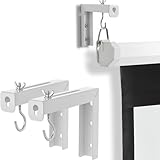 イーサプライ スクリーン吊り下げ金具 天井 壁掛け ブラケット 耐荷重20kg 設置方法5通り プロジェクター 取付 マウント フック ホワイト EEX-PSKA01WH