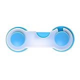 AMAA　ベビーガード ストッパー 子供 ドアロック 開閉禁止 赤ちゃん指はさみ 防止扉 地震対策　冷蔵庫ロック 犬猫　逃げるの多目的ストッパー　ベビ安全ロック　防災用　5個入り (ブルー)