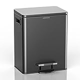 ANVAVA ゴミ箱 ふた付き ペタル式 ダストボックス 12L大容量 高級感抜群 蓋を固定できる 3色選択可能(白/黒/シルバー) インナ