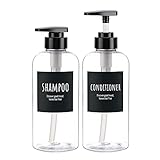 Segbeauty シャンプーボトル ディスペンサー 詰め替えボトル 2本セット 500ml 透明 容器 大容量 おしゃれ 漏れ防止 簡単取り付け 浴室 洗面所 アルコール 洗濯洗剤 食器用洗剤 適用