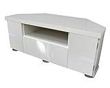 家具工場直販 家具ファクトリー コーナーテレビ台 TV台 幅110cm 日本製 (ホワイト[鏡面仕上・艶あり単色])