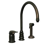 Whitehaus WH18664-PCO Evolution 9 1/2-Inch Three Hole Faucet with Single Lever Mixer, Gooseneck Spou