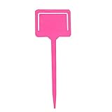 Demiawaking T型ラベル 園芸用ラベル 10枚入り プラスチック 腐ってない クリアしやすい ガーデンラベル (ピンク)