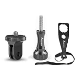 JINGCHEN アルミ変換アダプター gopro アクセサリー 1/4 ネジ セット 三脚マウントアダプター カメラマウント insta360 x5/Insta360 X4/X3/X2/X/RS/R gopro hero Sony Sjcam などのアクションカメラアクセサリー(ブラック)