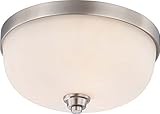 Nuvo Lighting 60/4193 Three Light Helium Large Flush Dome with Satin Glass, CUL Damp Location, Brush