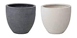 【送料無料】ファイバーストーン（マット）/ラウンドポット　ローコ（小）/グレー