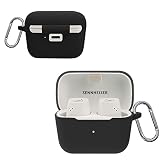 Sennheiser ゼンハイザーCX 500BT/CX Plus True Wireless SE ケース [HVUYAL] 紛失防止用のフックを搭載した 軽量 キズ防止 防塵 傷つきにくい 柔らかなシリカゲルのスポーツクールなデザイン 衝撃 吸収 スリム ソフト ケースカバー 落下防止保護(ブラック)