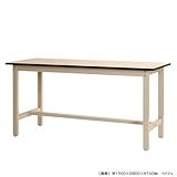作業台 ポリエステル天板 幅180×奥行90×高さ90cm ベイジュ 300㎏/段
