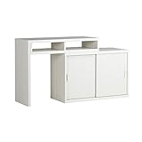 arne テレビ台 コーナー ハイタイプ 伸縮 完成品 パソコンデスク キャビネット T+D 90W引戸 ホワイトウッド