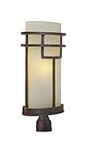 Artcraft Lighting Daytona Transitional Outdoor Post Lantern, Bronze With Amber Glassware Shade [並行輸入