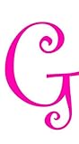 G - MONOGRAM LETTER CURLZ DECAL 3 TALL HOT PINK - manufactured & sold by EYECANDY DECALS only by Eye