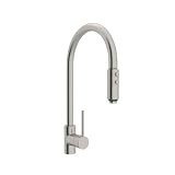 Rohl LS57L-STN-2 Modern Architectural Single Hole Side Mount Single Metal Lever Dual Function Spray 