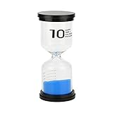 RongSa砂時計 プラスチック+ガラス インテリアタイマー ブラック 砂タイマー カラフルな砂時計 (10分計) 13x4.4cm-1個