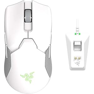 Razer Viper Ultimate - Wireless Gaming Mouse (ambidextrous, wired with optical sensor (16,000 Dpi) and the fastest mouse switches in the gaming area with RGB chroma lighting) - Mercury / W